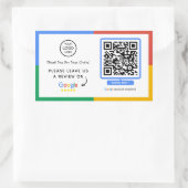 Google Review QR-code | Zakelijke Review US Rechthoekige Sticker (Tas)
