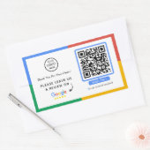 Google Review QR-code | Zakelijke Review US Rechthoekige Sticker (Envelop)
