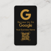 Google Review QR Code Zwart Goud Visitekaartje (Voorkant)