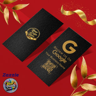 Google Review QR Code Zwart Goud Visitekaartje