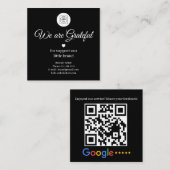 Google Review QR-code Zwarte Vierkant Vierkante Visitekaartje (Voorkant / Achterkant)