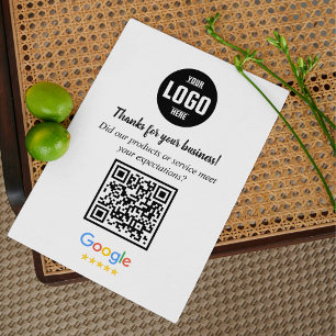 Google Review QR-codekaarten   Bedankt voor uw bed Informatiekaartje