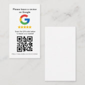 Google Review QR-codekaarten, Review-teken Visitekaartje (Voorkant / Achterkant)