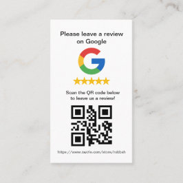 Google Review QR-codekaarten, Review-teken Visitekaartje