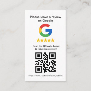 Google Review QR-codekaarten, Review-teken Visitekaartje