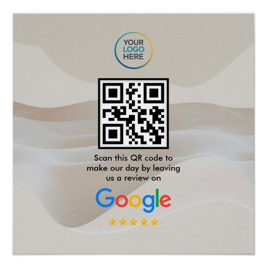 Google Review QR-codeposter | Modern bedrijfsbord Perfect Poster (Voorkant)