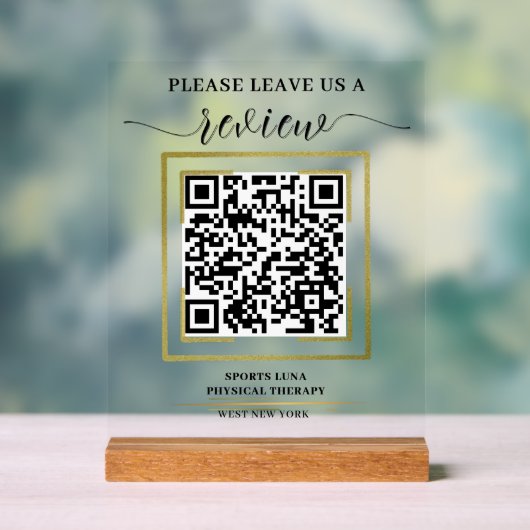 Google Review QR-codeteken - gepersonaliseerd bedr Acryl Bord (Neutraal)