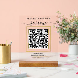 Google Review QR-codeteken - gepersonaliseerd bedr Acryl Bord