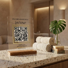 Google Review QR-codeteken - gepersonaliseerd bedr Acryl Bord