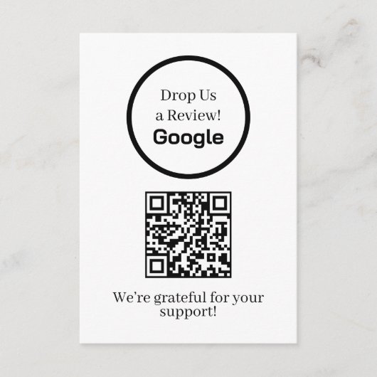 Google Review QR | Zakelijke Feedback Link Informatiekaartje (Voorkant)