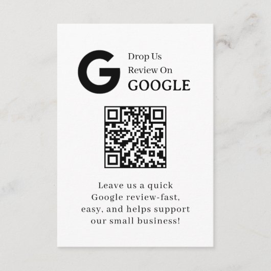 Google Review QR | Zakelijke Feedback Link Informatiekaartje (Voorkant)