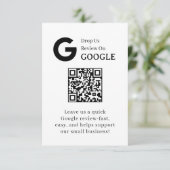 Google Review QR | Zakelijke Feedback Link Informatiekaartje (Staand voorkant)