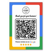 Google Review Request Card  with Logo and QR Code Kaart (Voorkant)