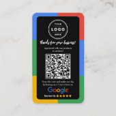 Google Review Request Card  with Logo and QR Code Visitekaartje (Voorkant)