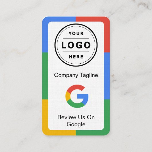 Google Review Request Card with Logo and QR Code Visitekaartje (Achterkant)