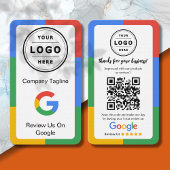 Google Review Request Card with Logo and QR Code Visitekaartje