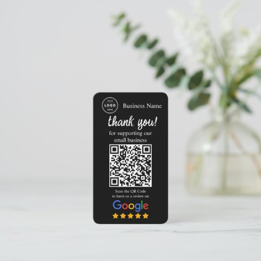 Google Review Request Card with QR code Visitekaartje (Staand voorkant)
