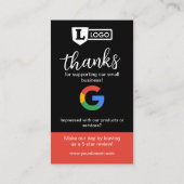 Google Review Request Kaart met Logo Kaart Visitekaartje (Achterkant)