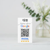 Google Review Request Kaart QR-code Visitekaartje (Staand voorkant)