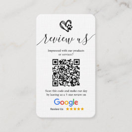 Google Review Request Logo & QR-code voor hondenve Visitekaartje