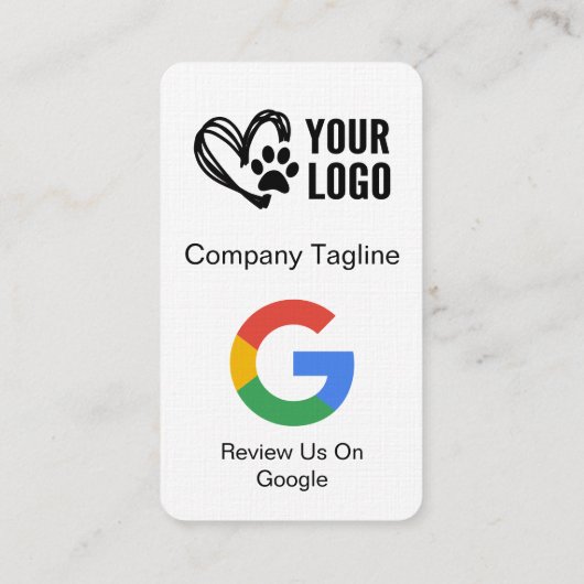 Google Review Request Logo & QR-code voor hondenve Visitekaartje (Achterkant)
