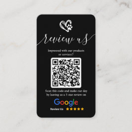 Google Review Request Logo & QR-code voor hondenve Visitekaartje