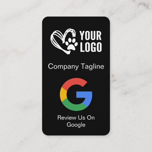 Google Review Request Logo & QR-code voor hondenve Visitekaartje (Achterkant)