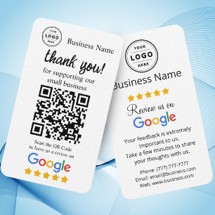 Google Review Verzoekkaart met QR-code Visitekaartje
