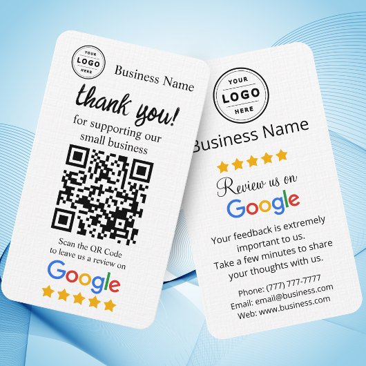 Google Review Verzoekkaart met QR-code Visitekaartje