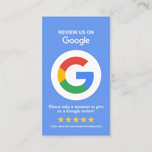 Google Review Visitekaartje (Achterkant)