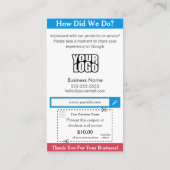 Google Review Visitekaartje met coupon cutoff (Achterkant)
