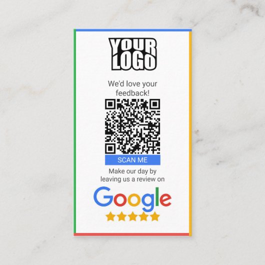Google Review Visitekaartje met coupon cutoff (Voorkant)