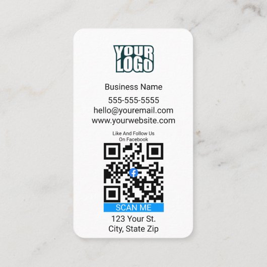 Google Review Visitekaartje met Facebook Link (Achterkant)