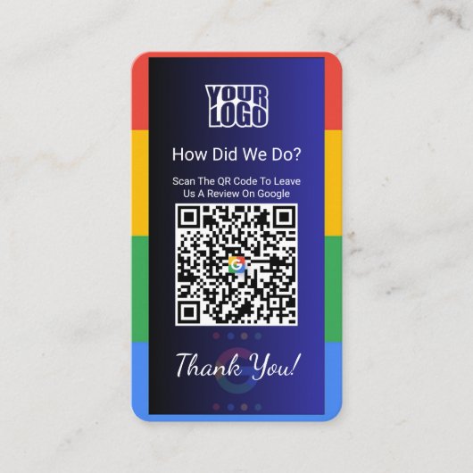 Google Review Visitekaartje met Facebook Link (Voorkant)