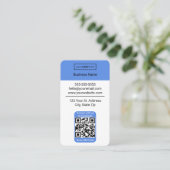 Google Review Visitekaartje met Facebook QR-code (Staand voorkant)