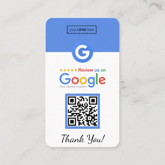Google Review Visitekaartje met Facebook QR-code (Achterkant)
