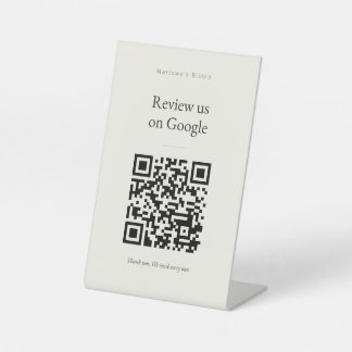 Google Review-voetstukbord - Klassiek Crème Reclamebord Met Voetstuk
