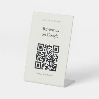 Google Review-voetstukbord - Klassiek Crème Reclamebord Met Voetstuk