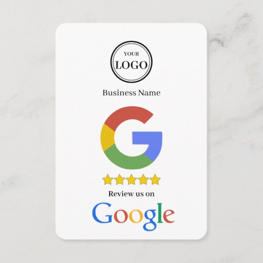 Google Review With QR Code Link Business Card Informatiekaartje (Voorkant)
