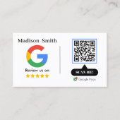 Google Review With QR Code Link Business Card Visitekaartje (Voorkant)