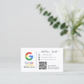 Google Review With QR Code Link Business Card Visitekaartje (Staand voorkant)