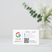 Google Review With QR Code Link Business Card Visitekaartje (Staand voorkant)