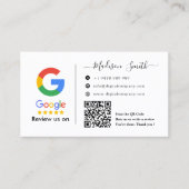 Google Review With QR Code Link Business Card Visitekaartje (Voorkant)