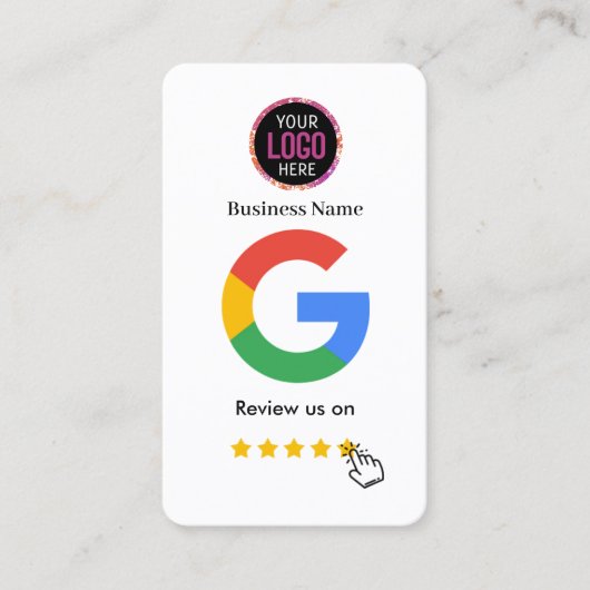 Google Review With QR Code Link Business Card Visitekaartje (Voorkant)