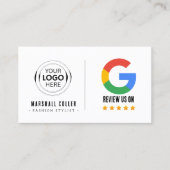 Google Review With QR Code Link Business Card Visitekaartje (Voorkant)