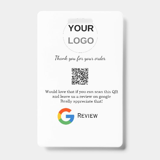 Google review zakelijk logo Scan QR review Badge (Voorzijde)