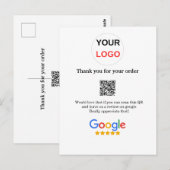 Google review zakelijk logo Scan QR review Briefkaart (Voorkant / Achterkant)