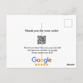 Google review zakelijk logo Scan QR review Briefkaart (Achterkant)