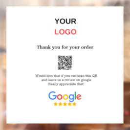 Google review zakelijk logo Scan QR review Raamsticker