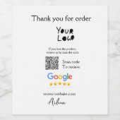 Google review zakelijk logo website scan QR-code Wijn Etiket (Enkel label)